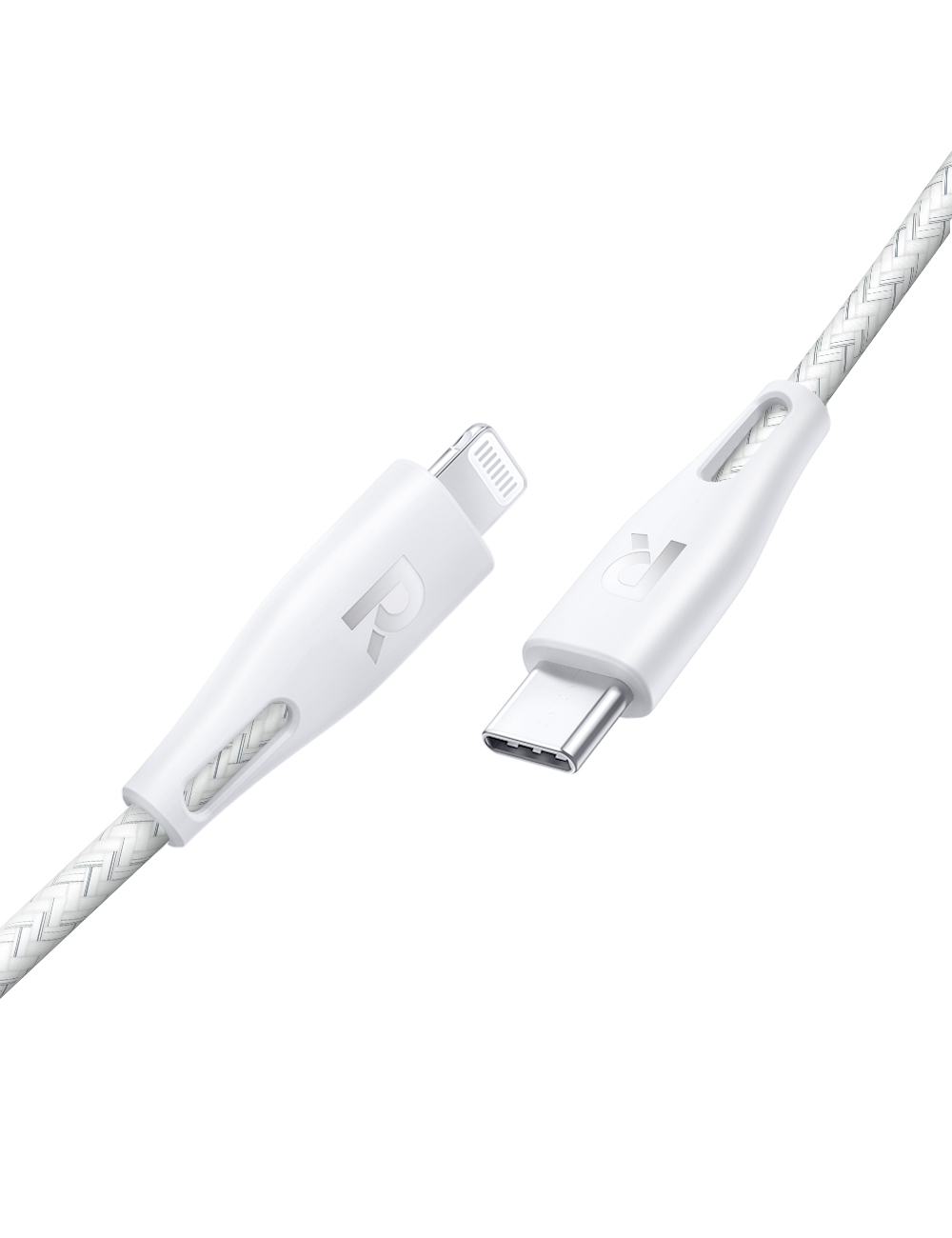 Ravpower Nylon Cable From Type C to Lightning, 1.2 Meters - White