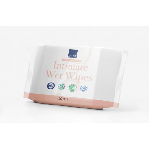 Abena Intimate Care Wet Wipes Colorant and Fragrance-free, Packet of 20