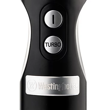 Westinghouse Retro Hand Blender - 600w Handheld Stick Blender for Kitchen - Stainless Steel Electric Soup Blender - Black