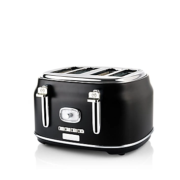 Westinghouse Retro 4-slice Toaster - Six Adjustable Browning Levels - With Self Centering Function & Crumb Tray - Black