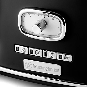 Westinghouse Retro 4-slice Toaster - Six Adjustable Browning Levels - With Self Centering Function & Crumb Tray - Black