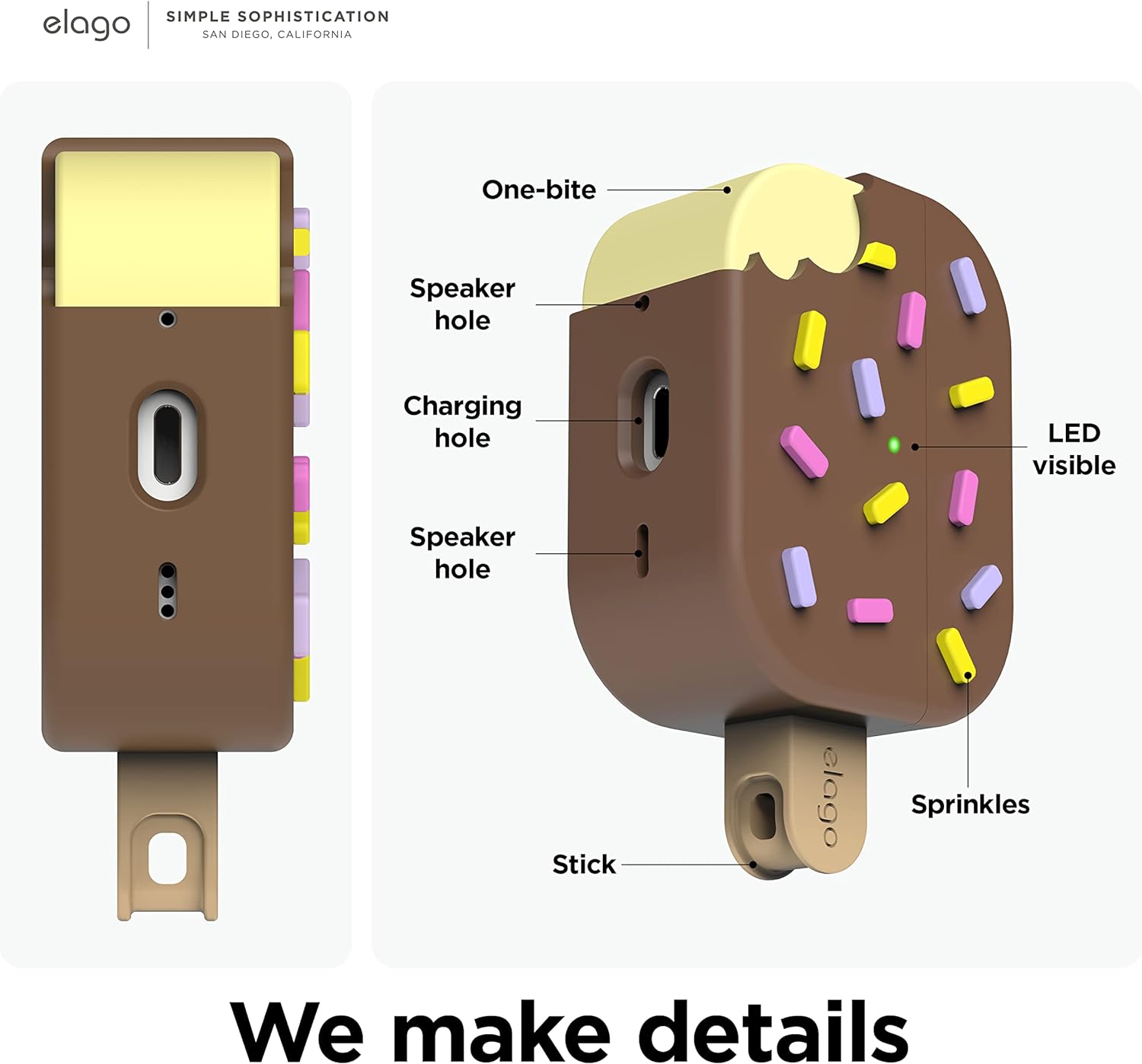 Elago Ice Cream Case for AirPods Pro 2 - Dark Brown