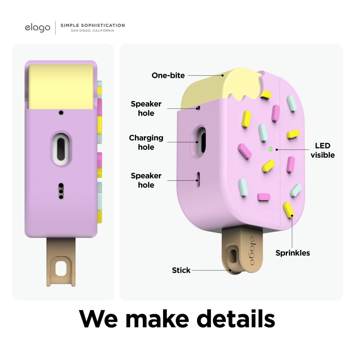 Elago Ice Cream Case for AirPods Pro 2 - Lavender