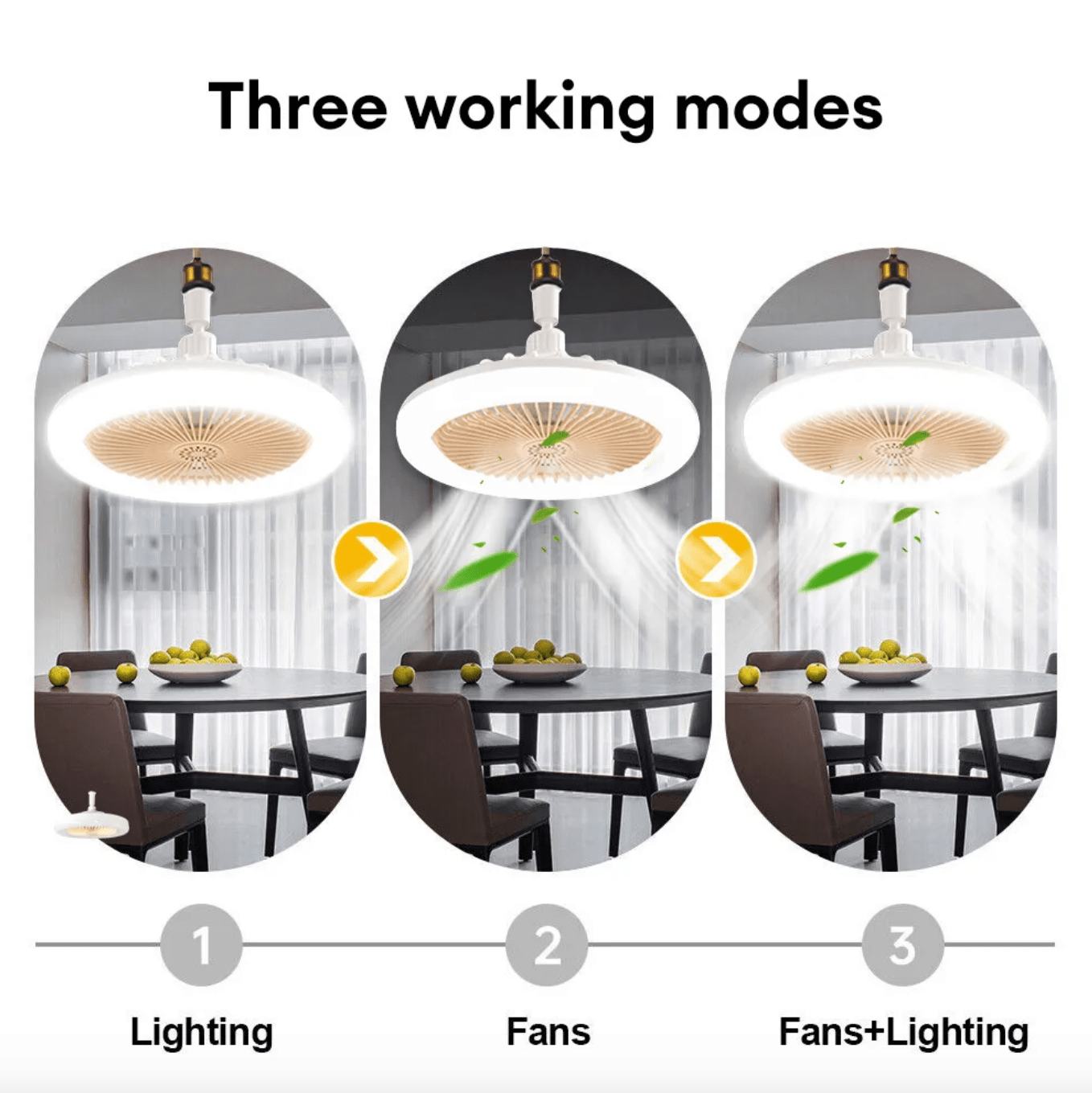 NHE LED Multifunction Fan Light FL-E27