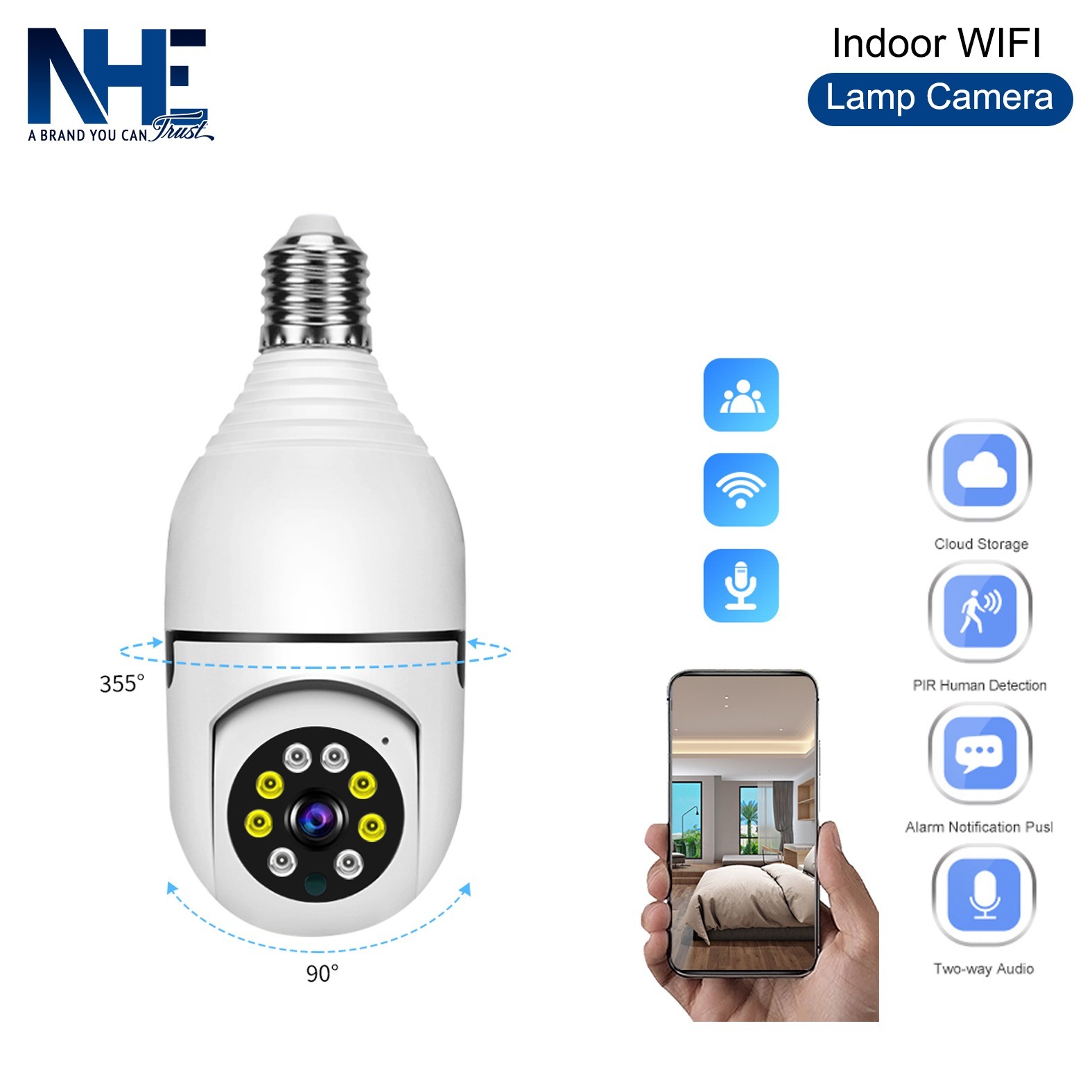 NHE Indoor WiFi Lamp Camera