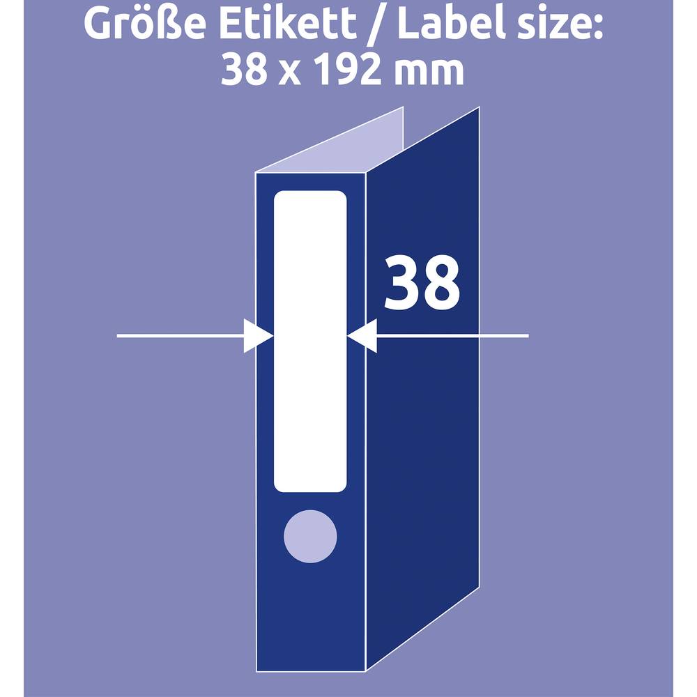 Avery Filing Labels Permanent, 25 + 5 Extra Sheets  , Short , W 38 mm x H 192 mm - White