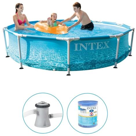 Intex Beach Side Metal Frame Pool Set 10ft X 30 Inch