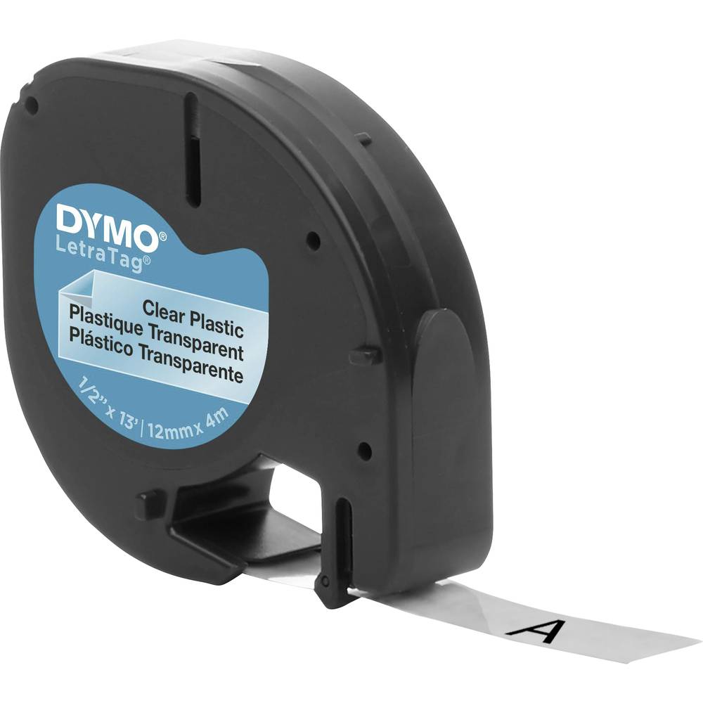 Dymo LT Labelling Tape Color: Transparent Font Color: Black 12 Mm 4 M