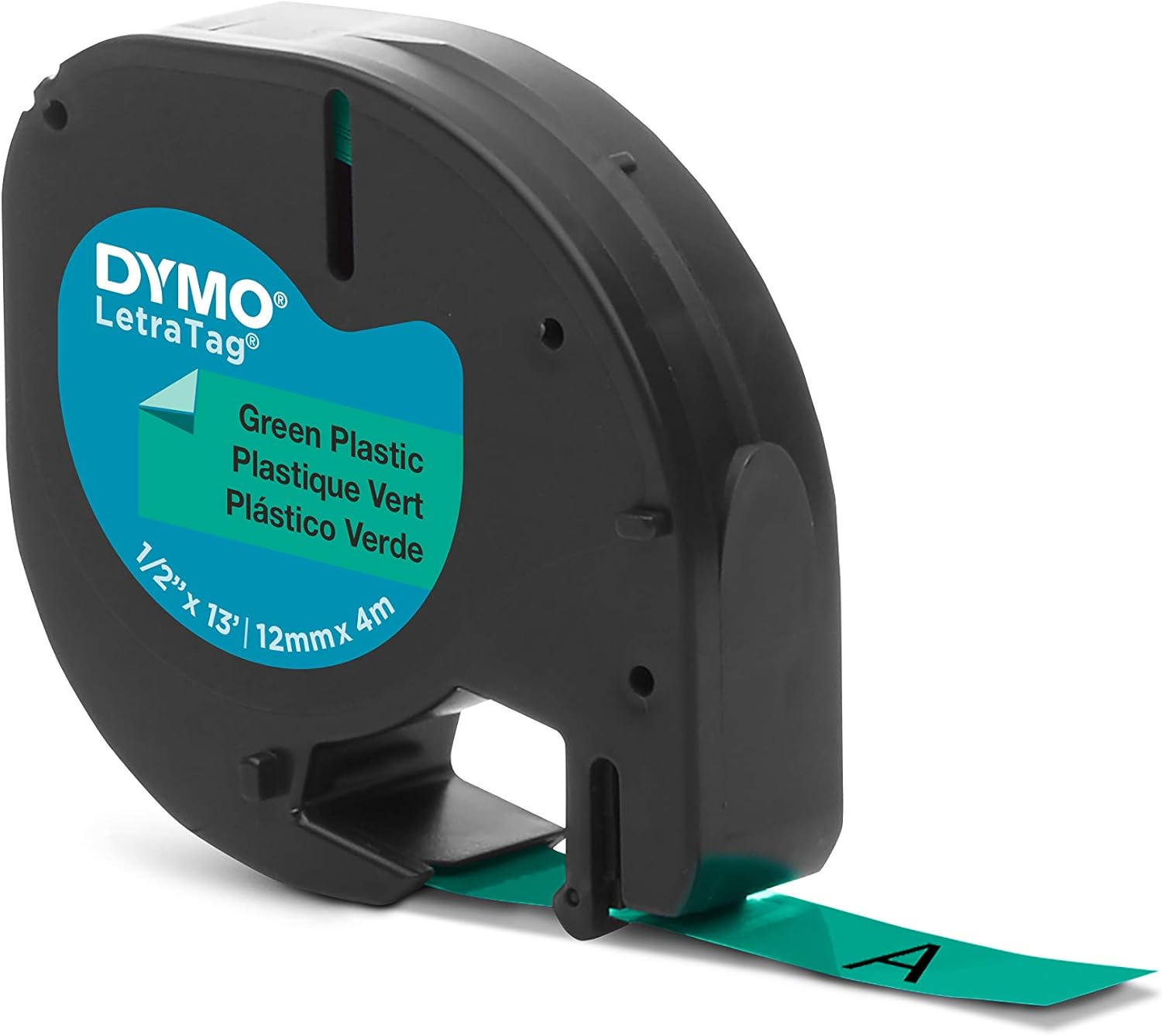 Dymo LetraTag Plastic Label Tape, 12 mm x 4 m Roll - Green