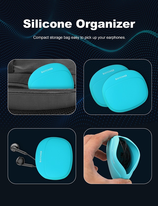 RAVPower Stereo Wired  Earphone With Type-C Connector RP-BH1006 - Black