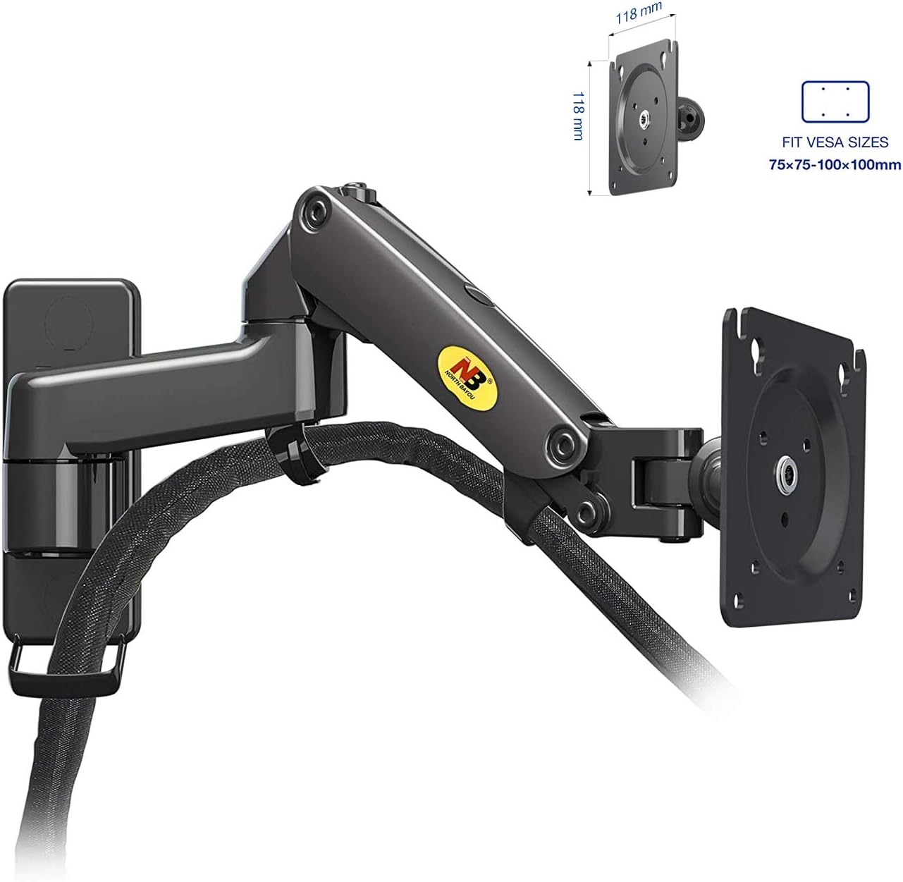 North Bayou TV Monitor Wall Mount Full Motion Articulating Swivel for 17-35 inch