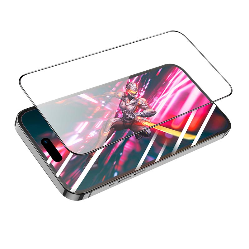Hoco Protective Glass for iPhone15 Pro Hoco 9d Large Arc Dustproof Glass (A34)