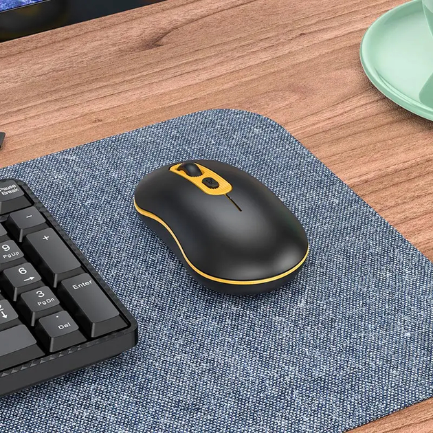 Hoco GM21 Platinum 2.4G Business Wireless Mouse - Black & Yellow