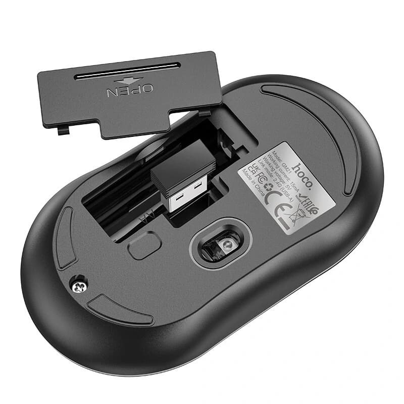 Hoco GM21 Platinum 2.4G Business Wireless Mouse - White & Grey