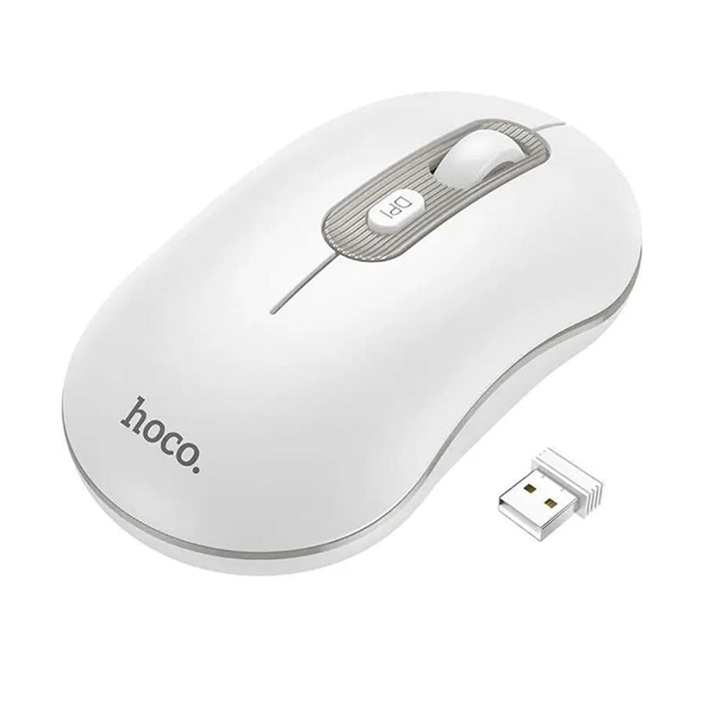 Hoco GM21 Platinum 2.4G Business Wireless Mouse - White & Grey