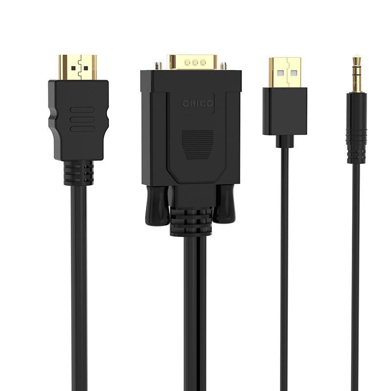 Orico VGA to HDMI cable with audio support - 1920x1080 @ 60Hz - 5 Meters