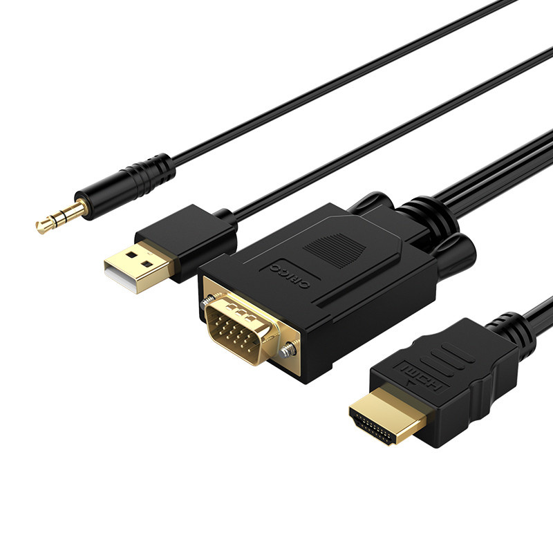 Orico VGA to HDMI cable with audio support - 1920x1080 @ 60Hz - 5 Meters