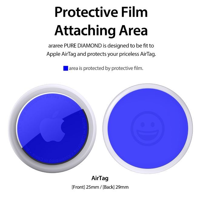 Araree Pure Diamond Protector Film For Apple Airtag - Clear