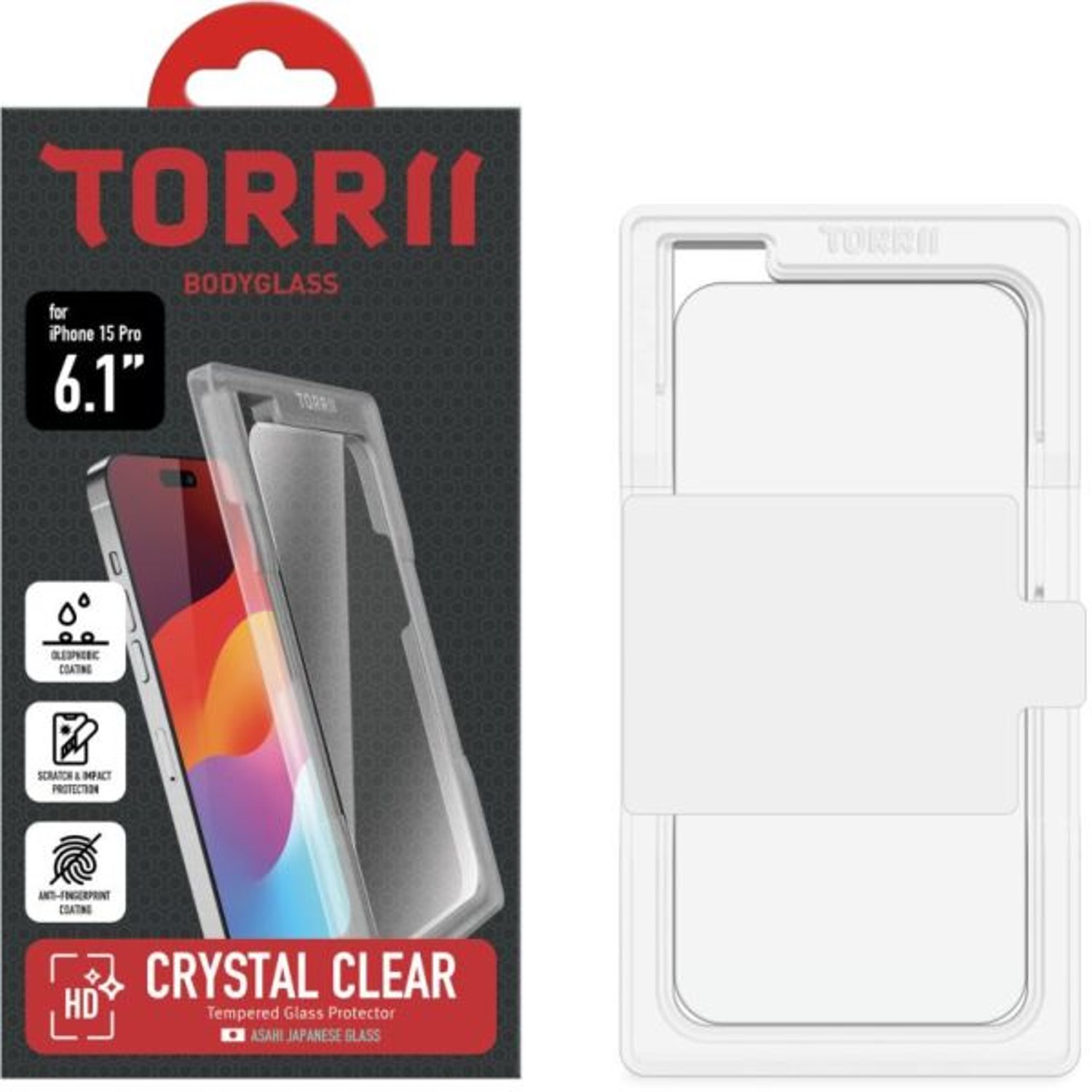 Torrii Bodyglass Screen Protector for iPhone 15 Pro (6.1”) – Clear