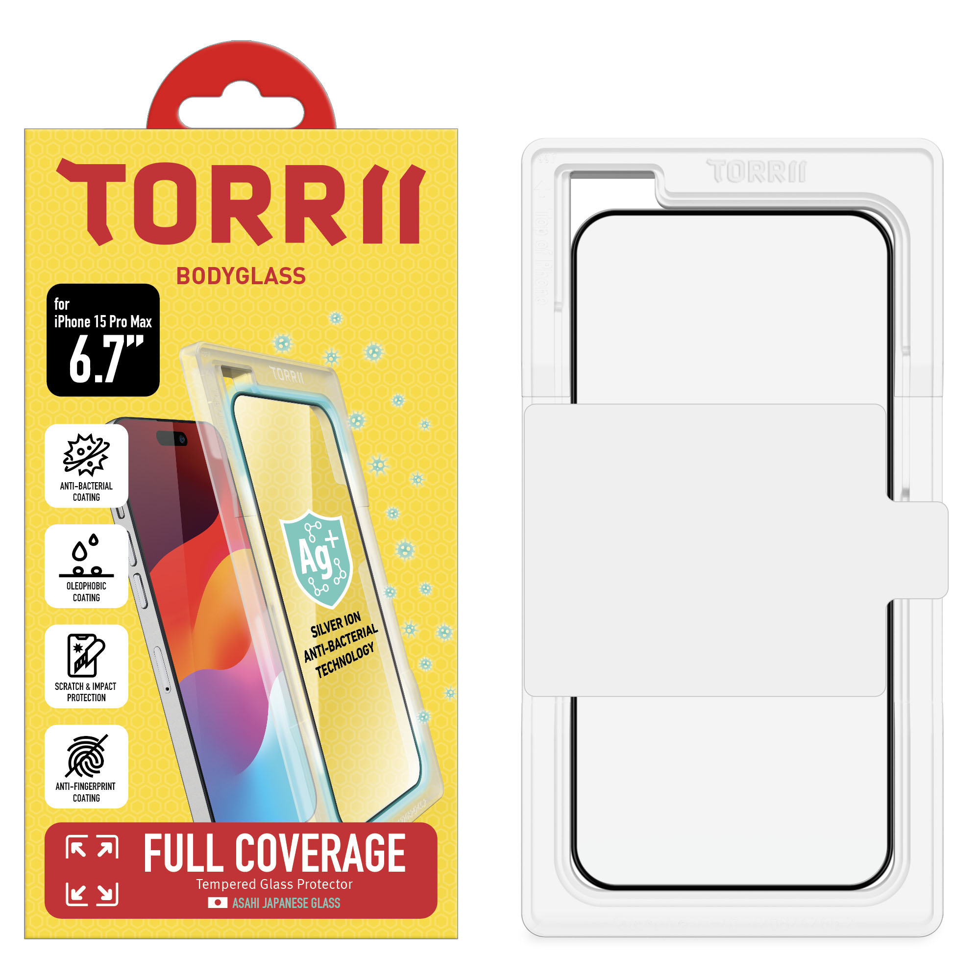 Torrii Bodyglass Screen Protector for iPhone 15 Pro Max (6.7”) – Clear