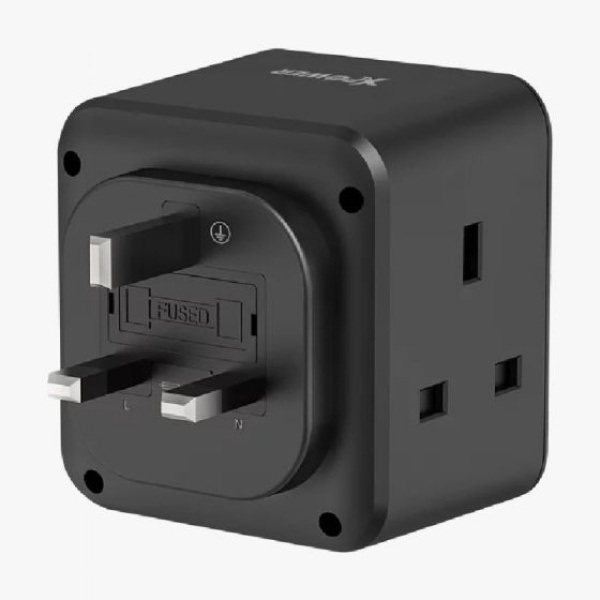 XPower WSS1 PD 20W 3-Outlet Cube Extension Socket - Black