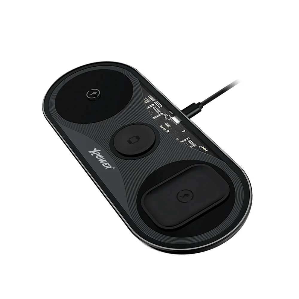XPower WLM8 3 in 1 15w Wireless Charging Pad - Black