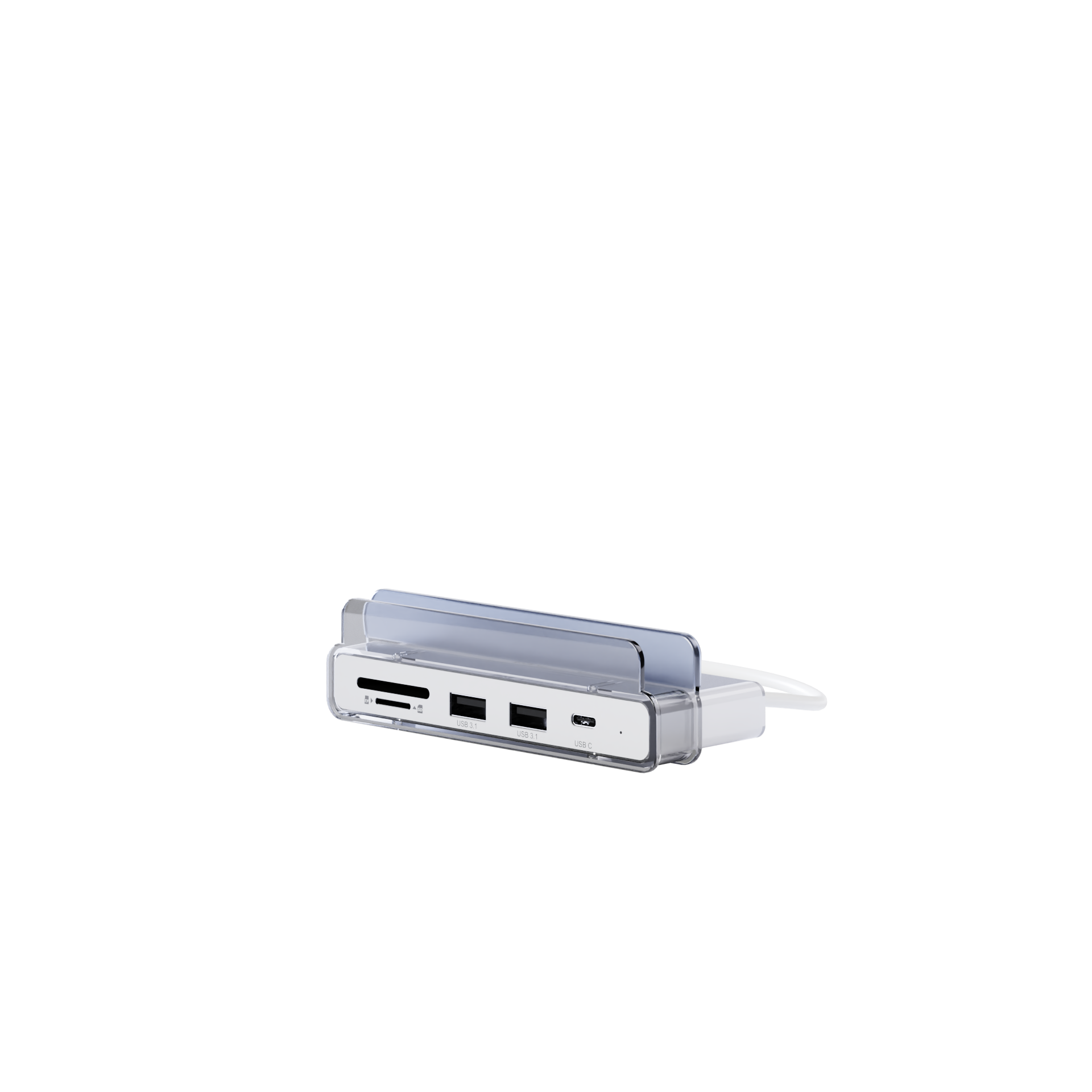 XtremeMac Type-C 6-In-1 Hub With Hanging Stand For iMac - HDMI 4K, SD, MSD Cards