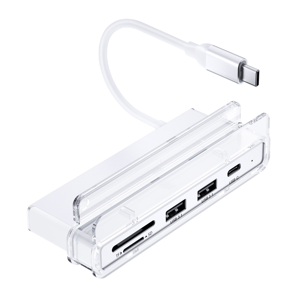 XtremeMac Type-C 6-In-1 Hub With Hanging Stand For iMac - HDMI 4K, SD, MSD Cards