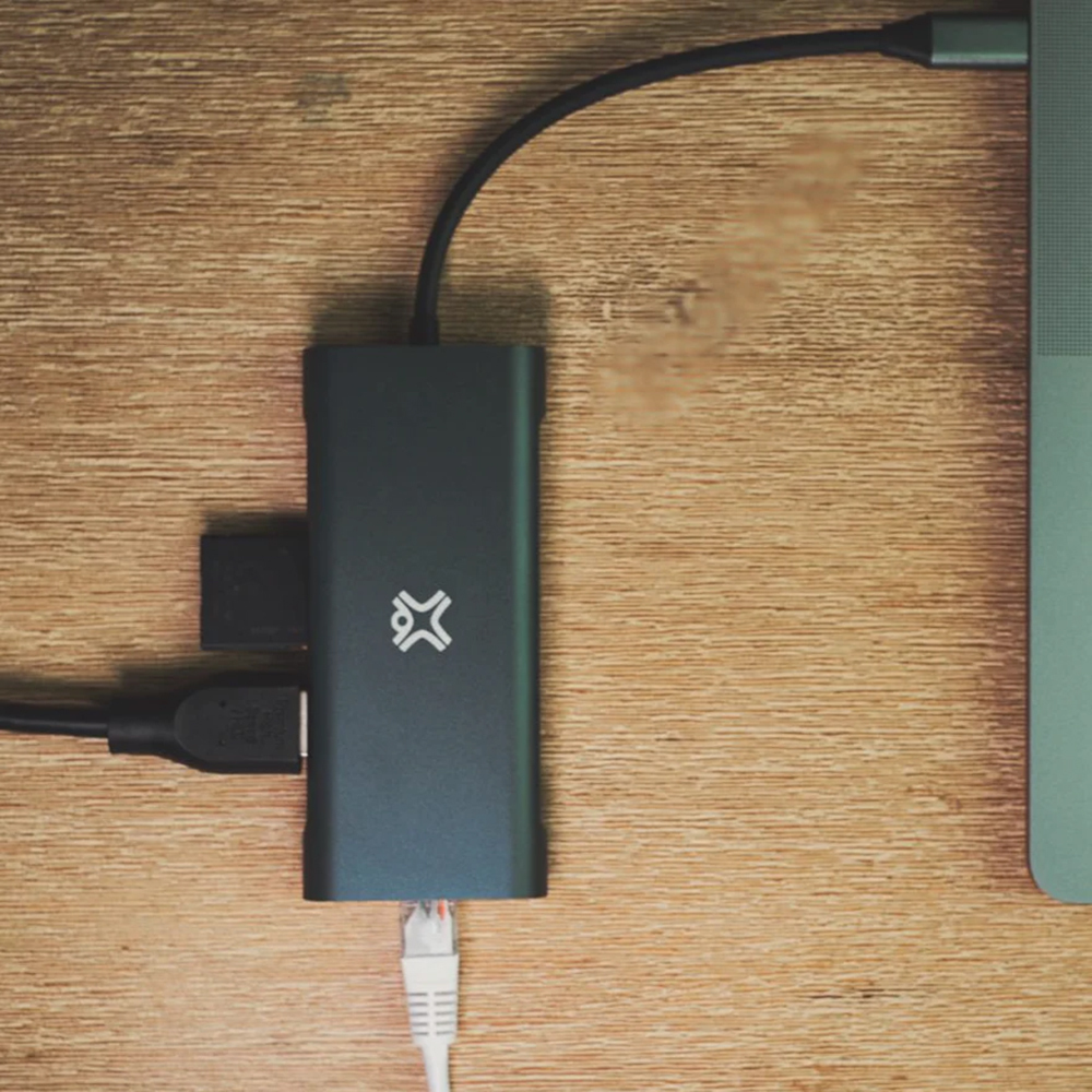 XtremeMac Type-C to USB-A Hub Adapter w/ 8 Ports - Space Grey