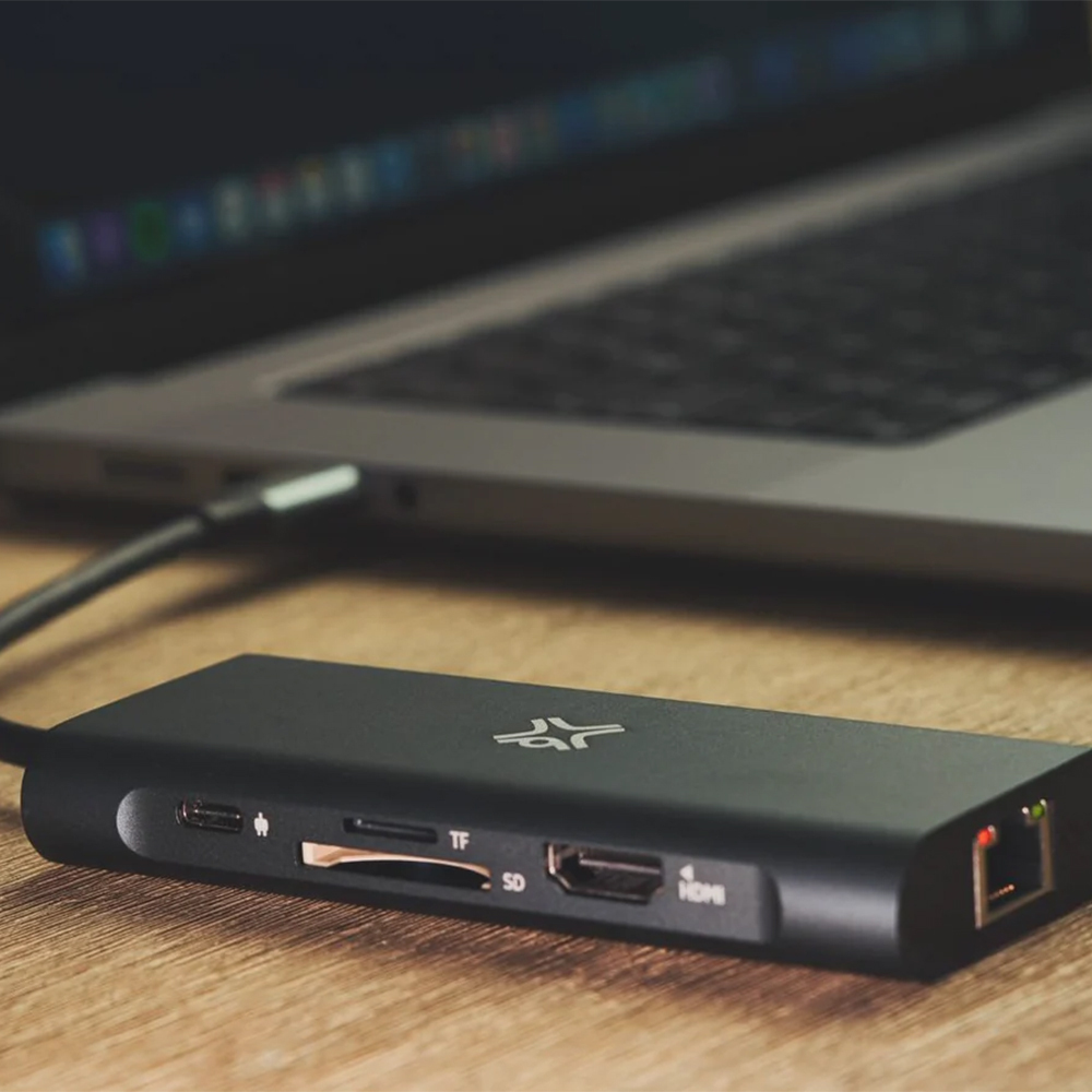 XtremeMac Type-C to USB-A Hub Adapter w/ 8 Ports - Space Grey