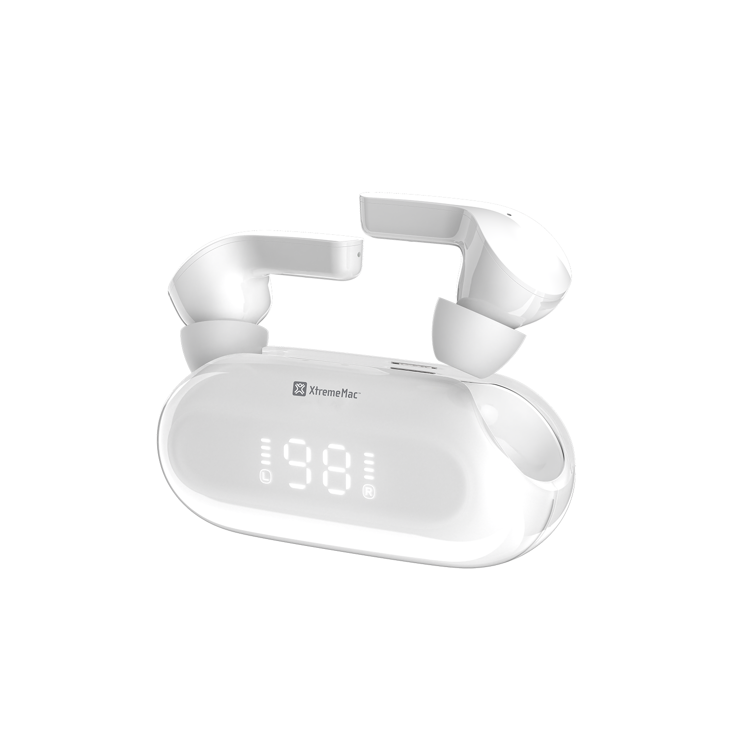 Xtrememac X-Twist Wireless Earphones With Battery Display - White