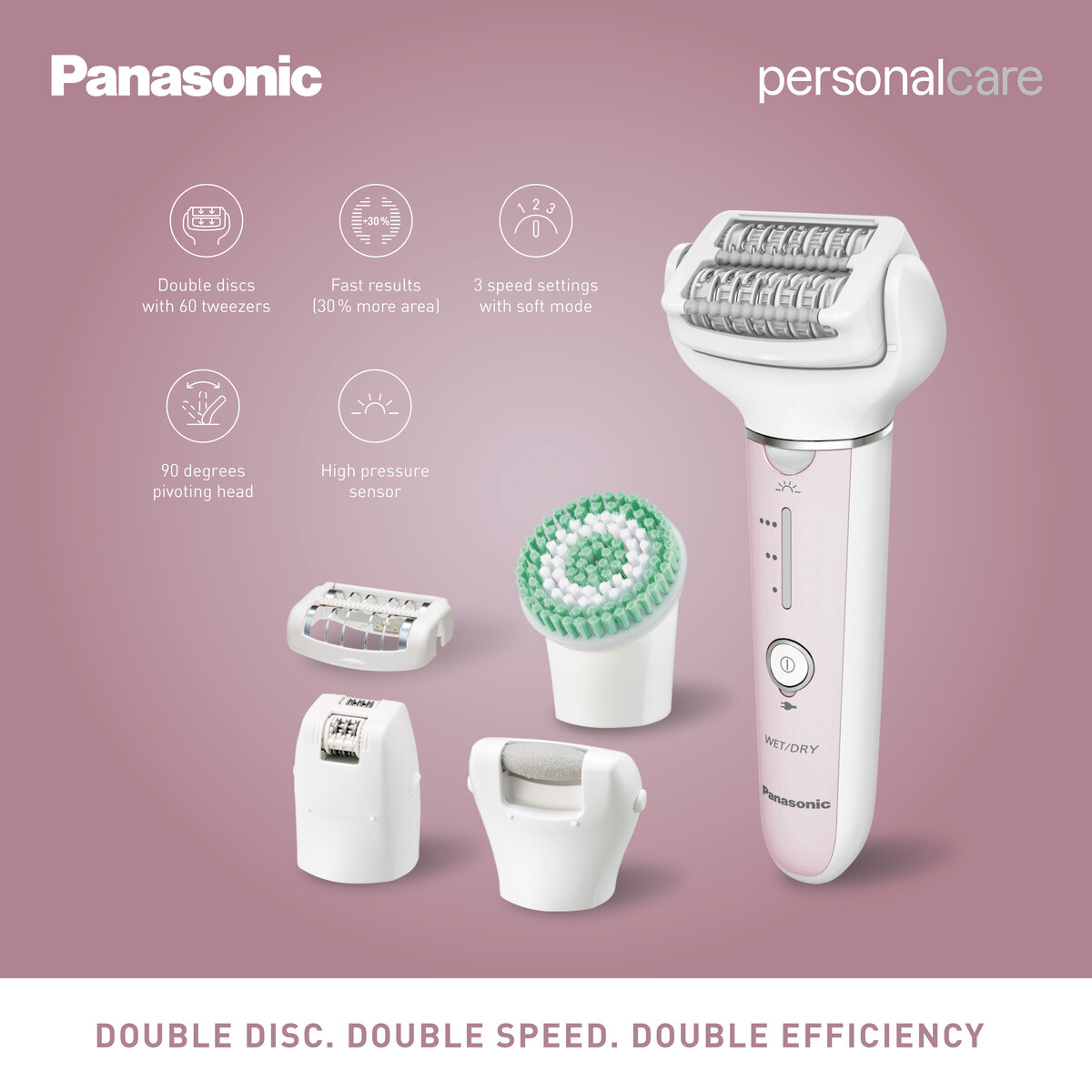 Panasonic Wet & Dry Cordless Epilator, 5 Attachments