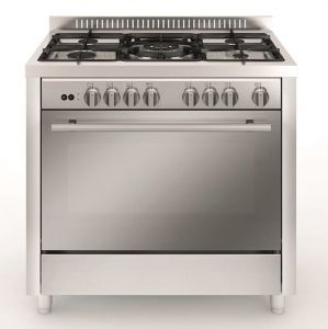 Royxon Gas Cooker Free Standing Cooker 100x60 5 Burners Cast Iron Pan Supports