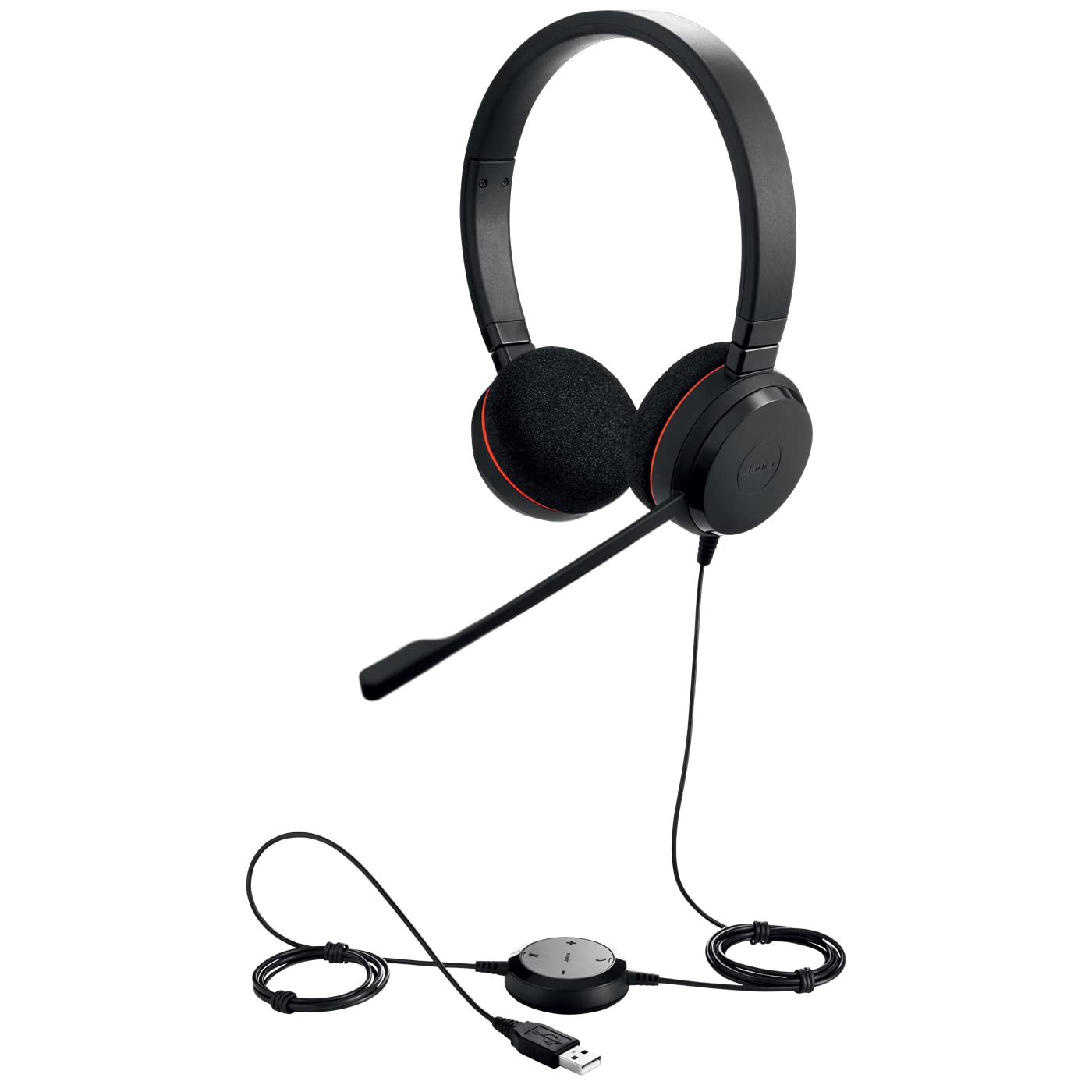 Jabra Evolve UC Wired On-Ear Headset with Mic - Black