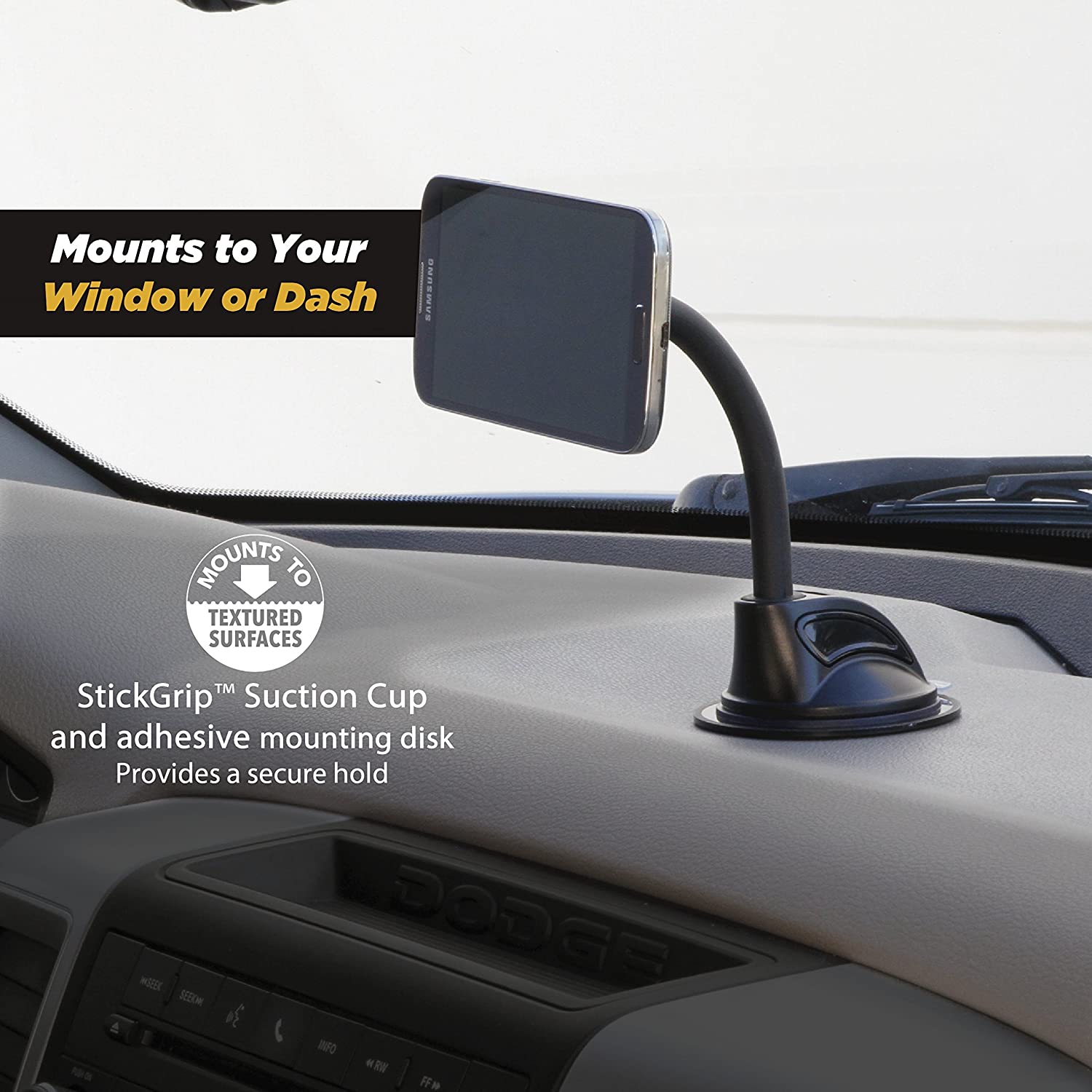 Scosche MagicMount Magnetic Suction Cup Phone Mount for Car - Black