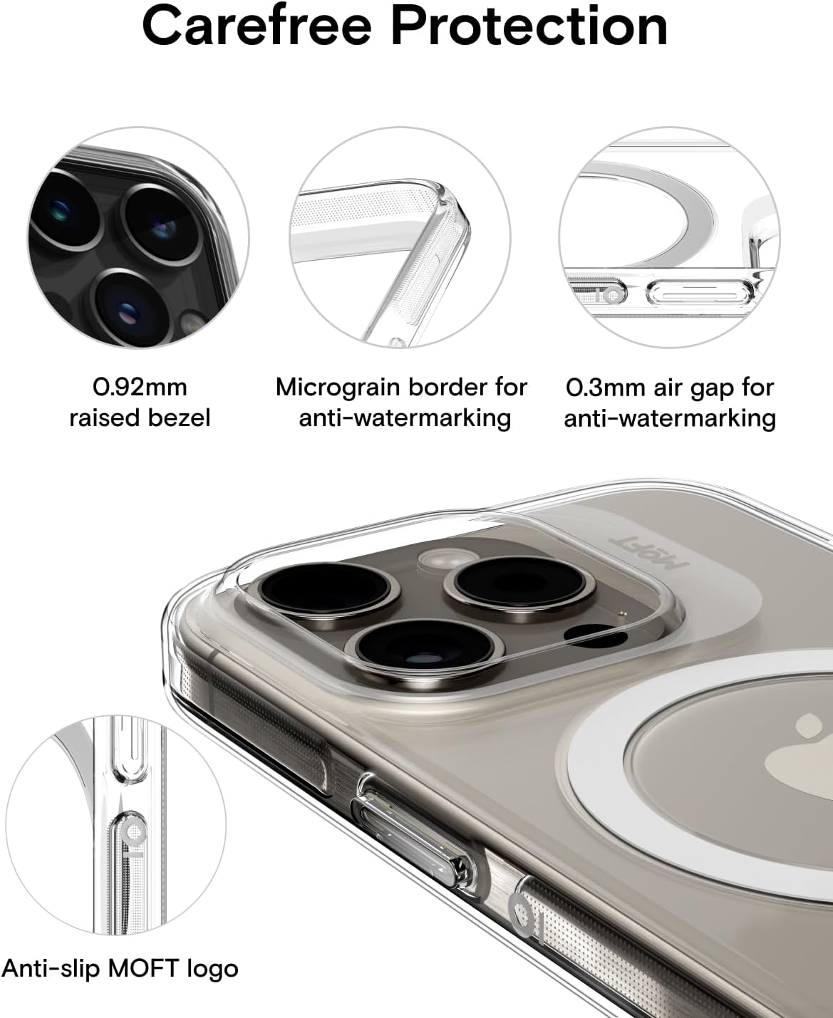 MOFT Magnetic Snap Case (MagSafe) for iPhone 15 Pro - Clear