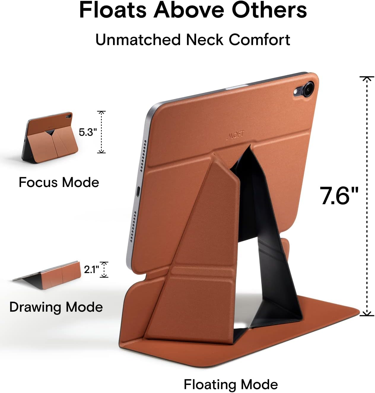 MOFT Tablet Case with Mini 6th Generation Snap Float Folio Tablet Stand - Brown