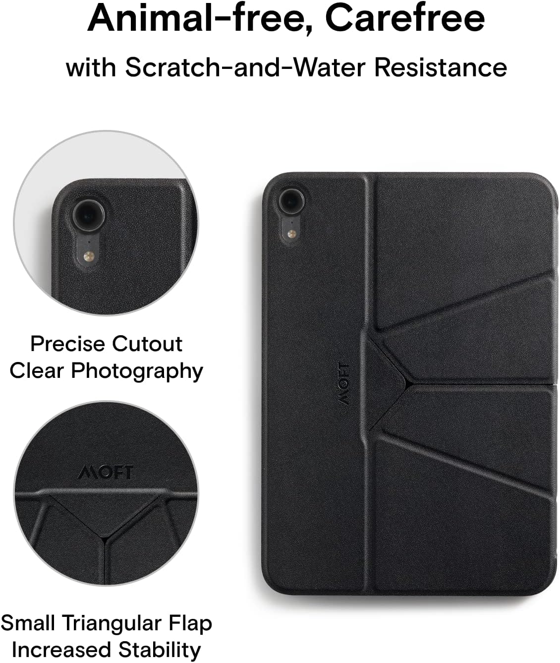 MOFT Tablet Case with Mini 6th Generation Snap Float Folio Tablet Stand - Black