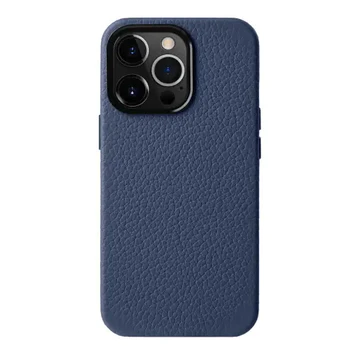 Melkco Origin Paris Magsafe Leather Case For iPhone 14 Pro Max - Dark Blue