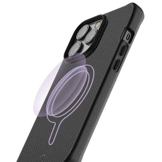 Itskins Ballistic Carbon Case Compatible With MagSafe iPhone 15 Pro -Black