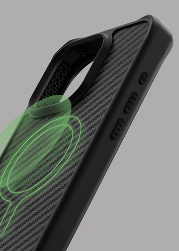 Itskins Ballistic Carbon Case Compatible With MagSafe iPhone 15 Pro -Black