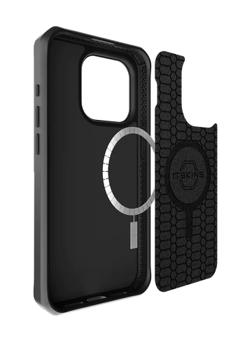 Itskins Ballistic Carbon Case Compatible With MagSafe iPhone 15 Pro -Black