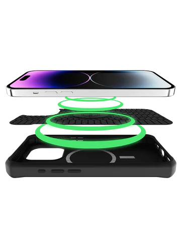 Itskins Ballistic Carbon Case Compatible With MagSafe iPhone 15 Pro -Black