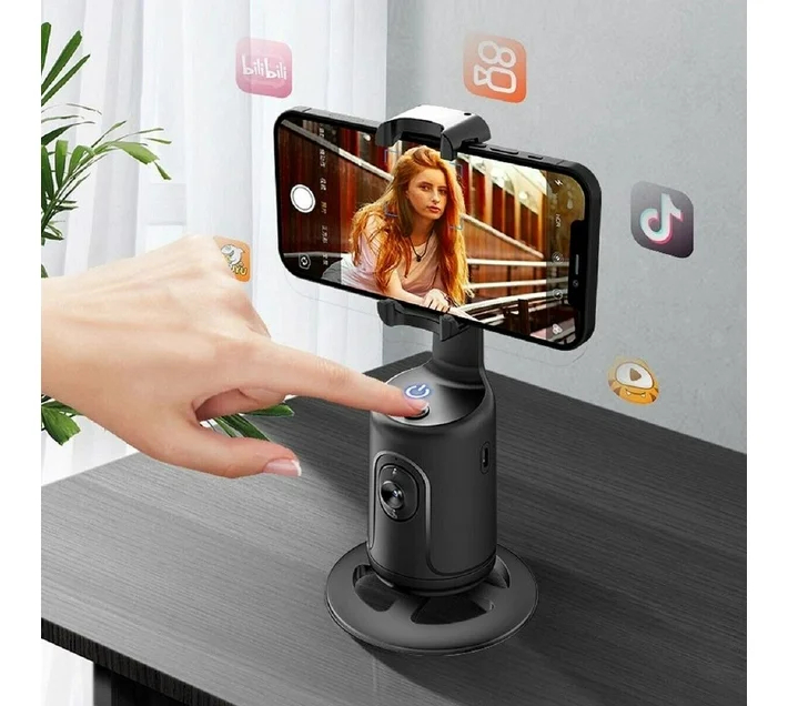 Hoco 360° Ai Face Tracker Tripod Holder - Black