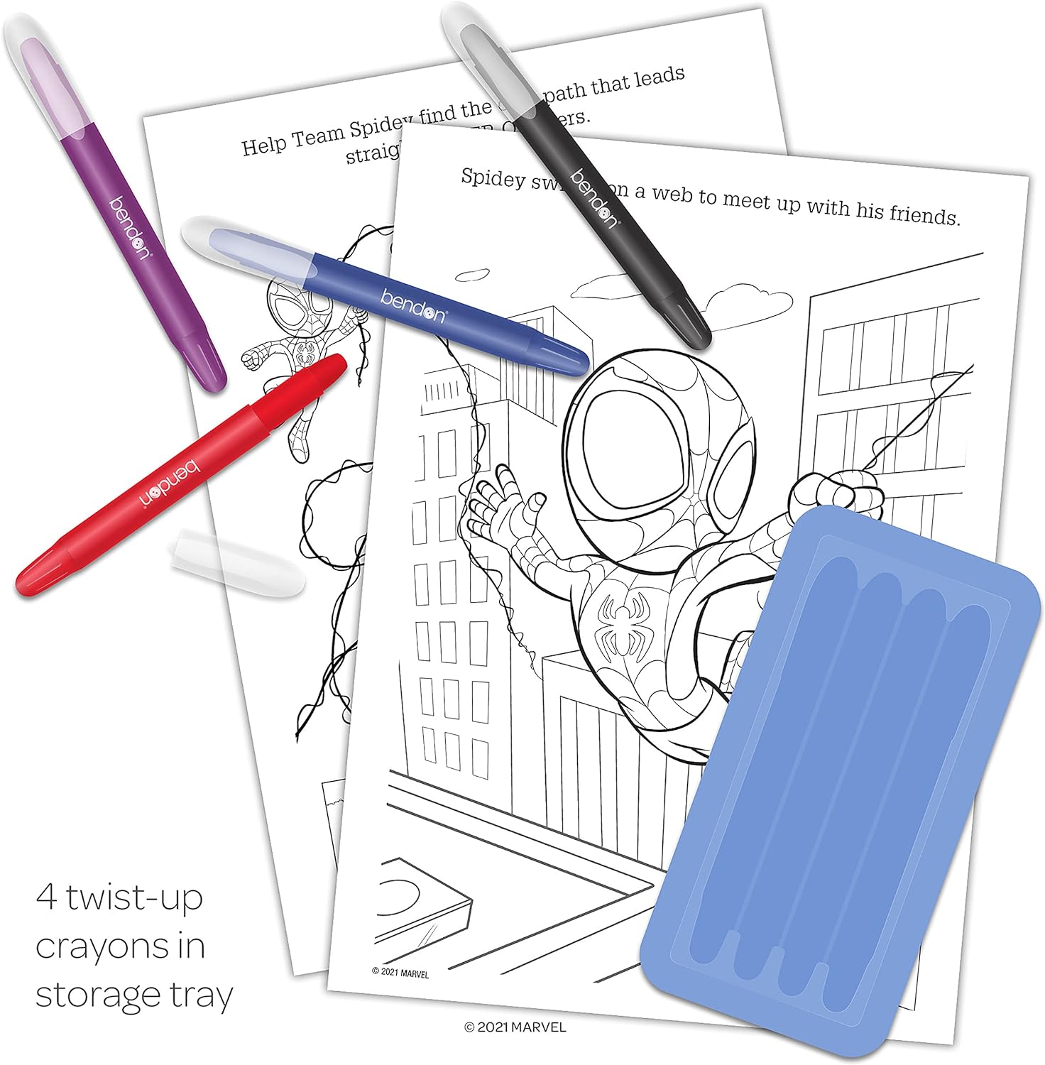 Skoodle Marvel Spidey and His Amazing Friends 48-Page Coloring and Activity Book with 4 Jumbo Twist-Up Crayons