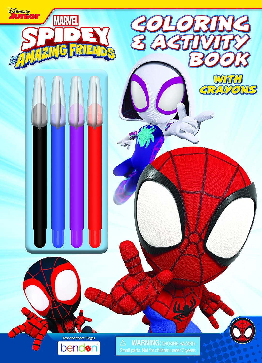 Skoodle Marvel Spidey and His Amazing Friends 48-Page Coloring and Activity Book with 4 Jumbo Twist-Up Crayons