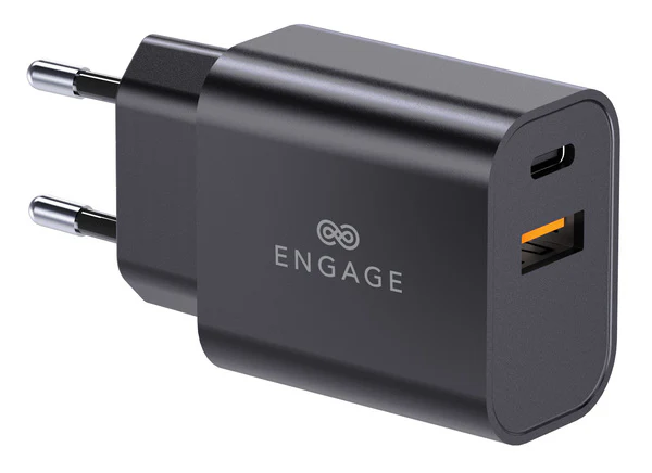 Engage Dual Port 30w Ganii Pd Fast Charger/adapter With Interchangeable Adapter-6egn