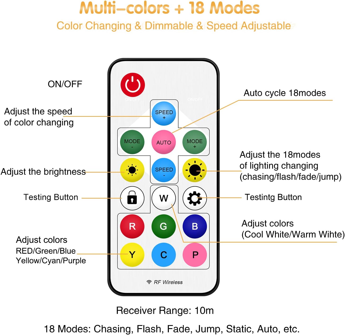 Outdoors Light String Water-proof With Remote Control Bluetooth Version UK Plug 15 Meters With 15 Pcs of Bulb