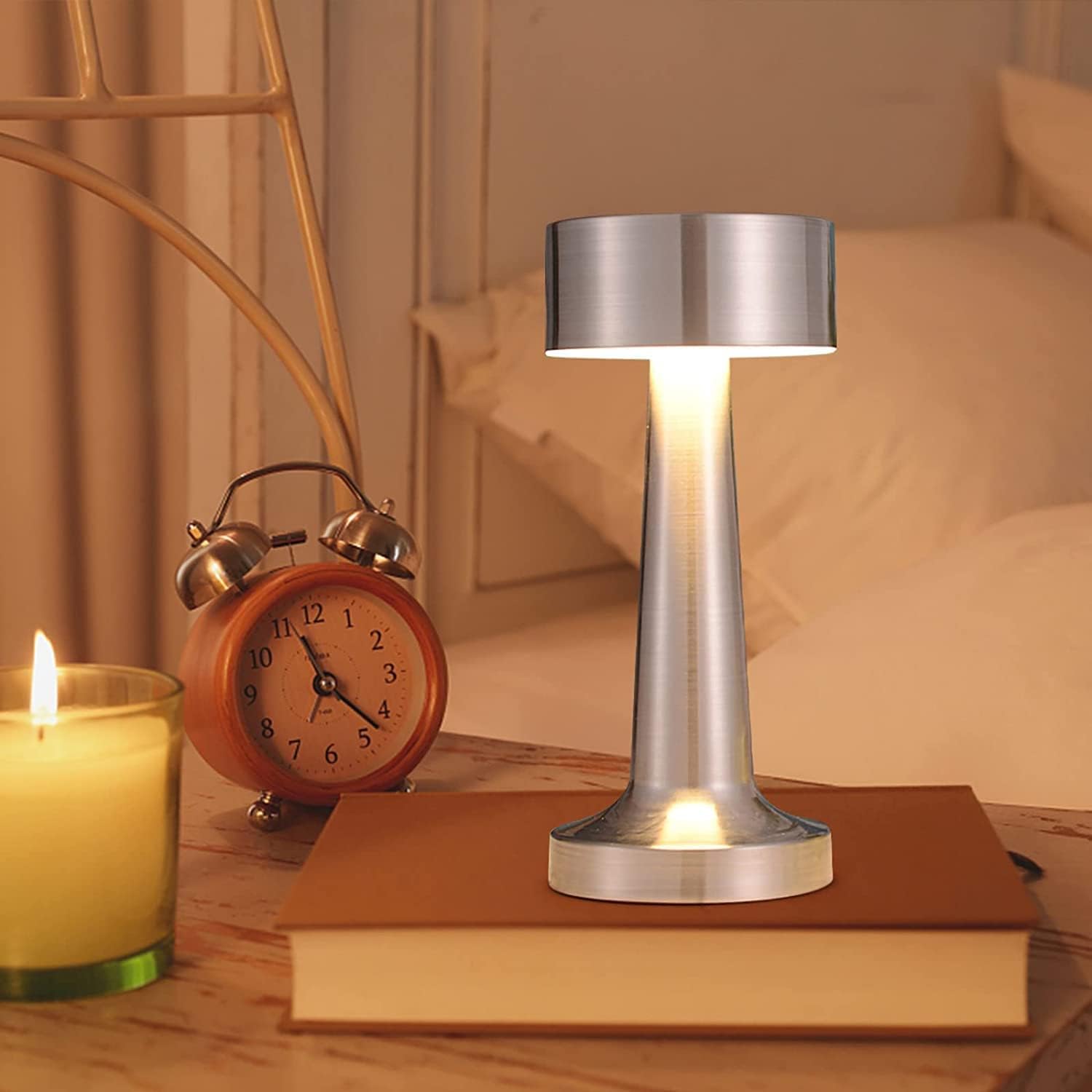 SkyKey Touch Sensor Rechargeable LED Table Lamp - Silver