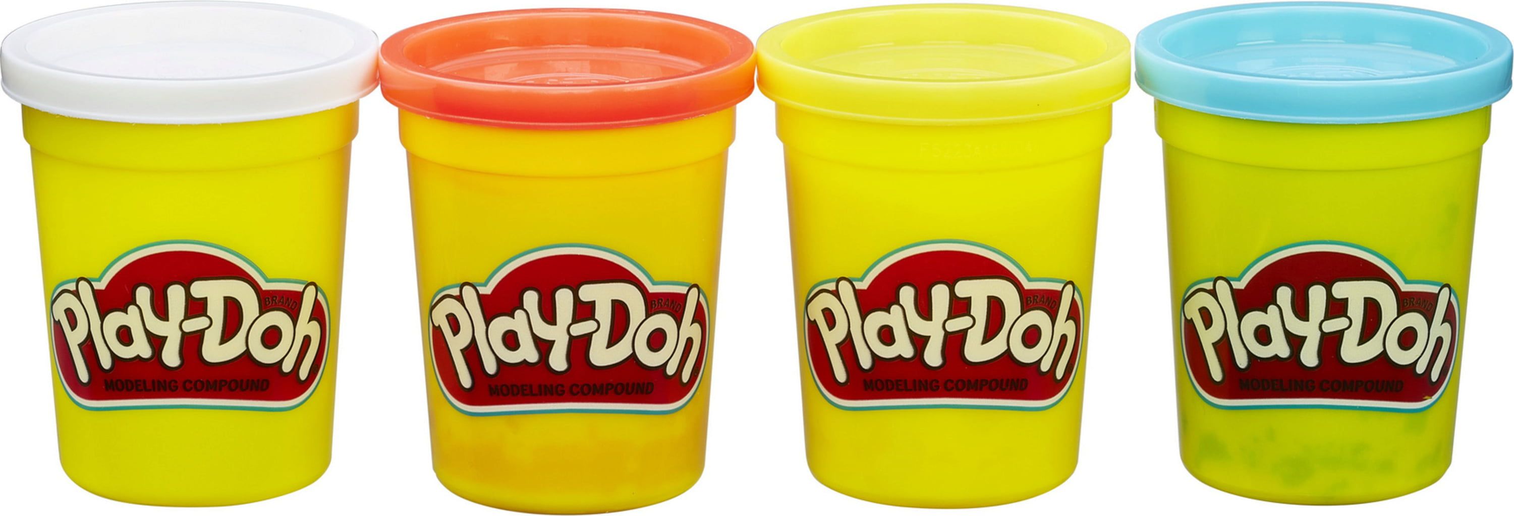 Play-Doh Hasbro - 4 Basic Colours (Blue, Yellow, Red, White)